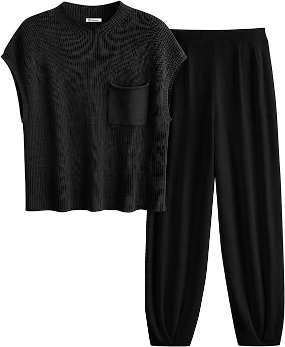 Knit Pullover Tracksuit Sets