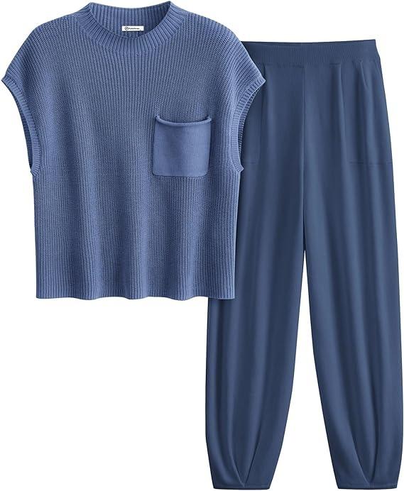 Knit Pullover Tracksuit Sets