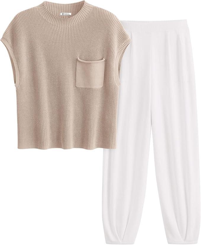 Knit Pullover Tracksuit Sets