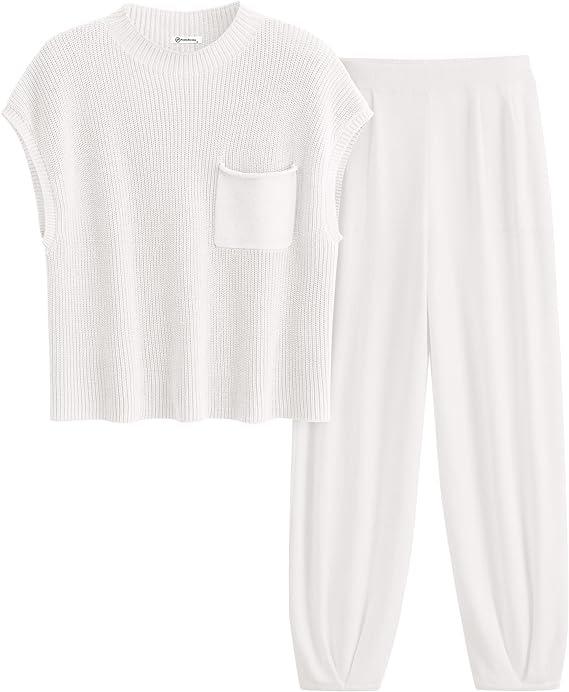 Knit Pullover Tracksuit Sets