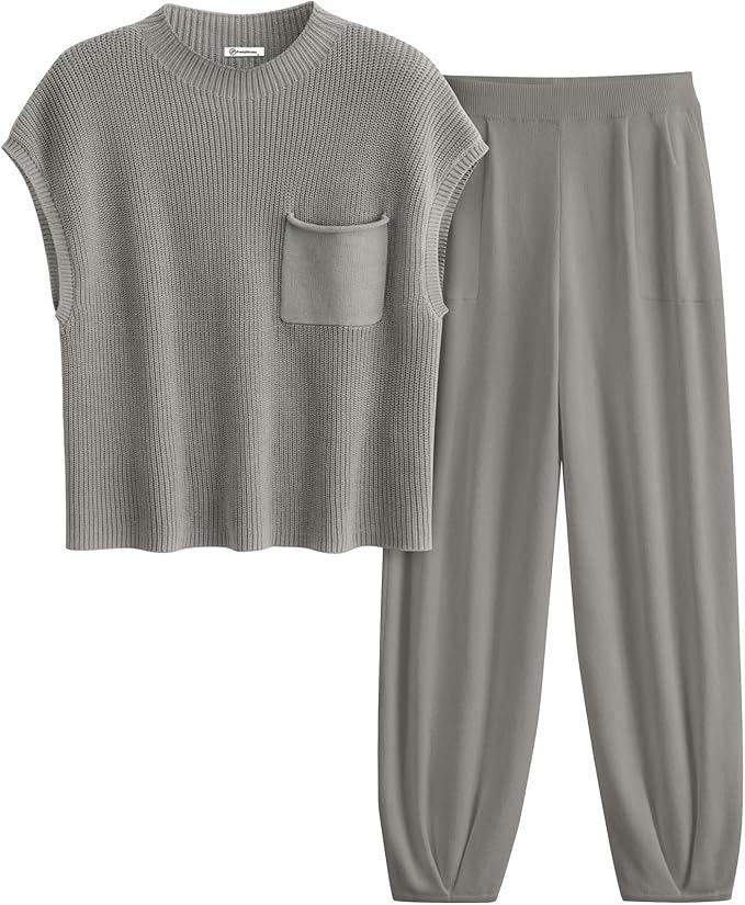 Knit Pullover Tracksuit Sets