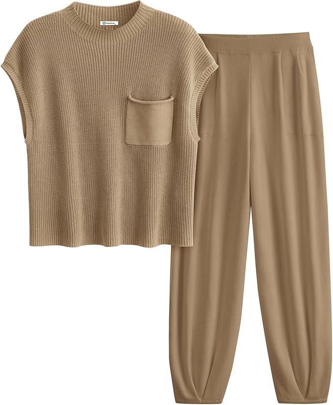Knit Pullover Tracksuit Sets