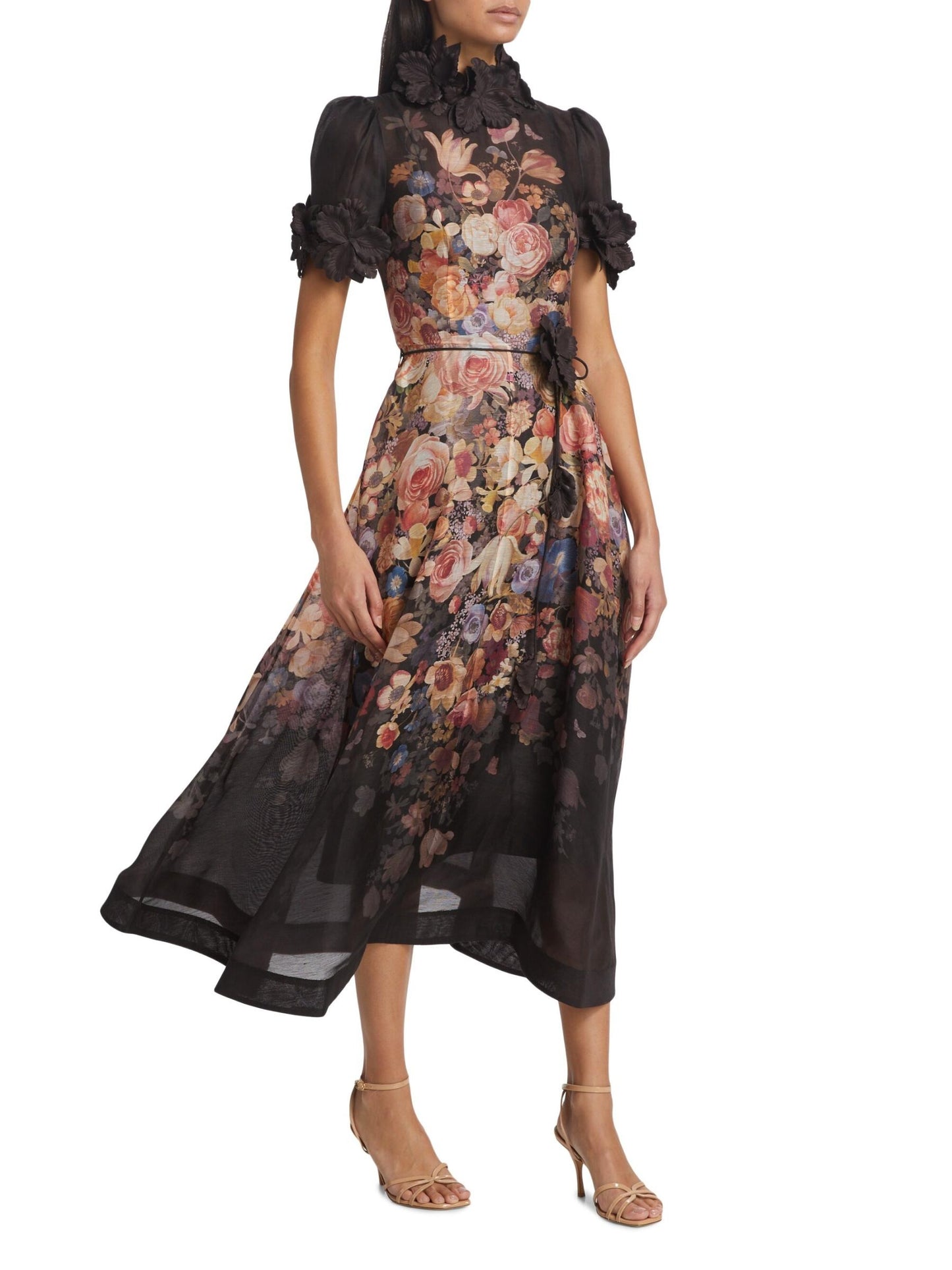 Liftoff Floral Ruffle Midi-Dress