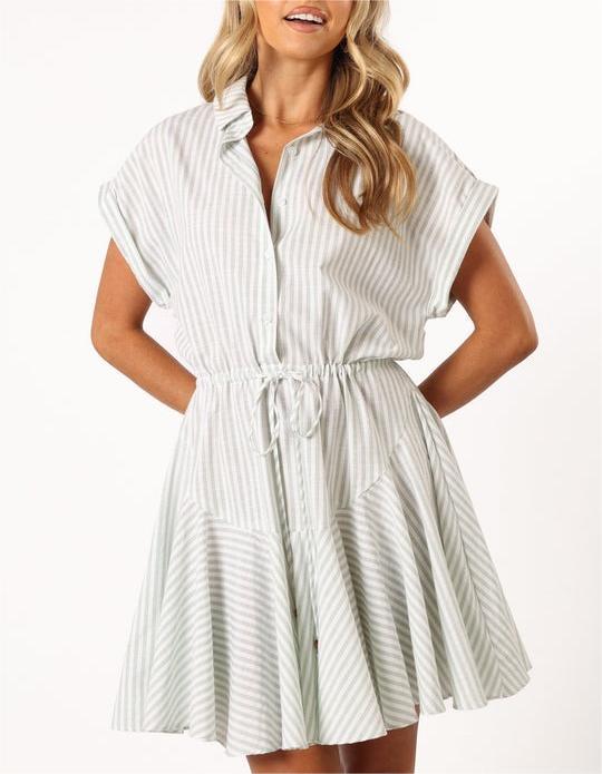 Taupe Stripe Mini Dress