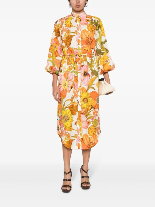 Silas Floral-Print Midi Dress