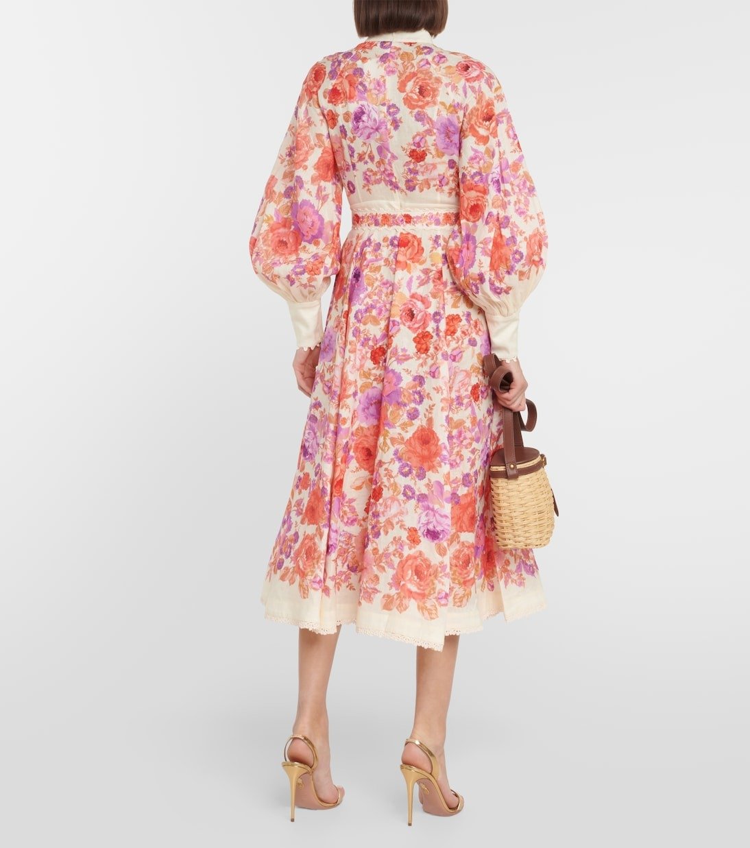 Raie Floral Linen Midi Dress