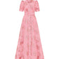 Pink Waist Cinching Maxi Dress