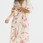 Tie-belt Flower Long Dress