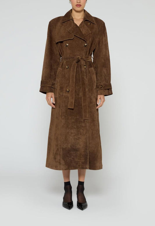 Suede Trench Coat