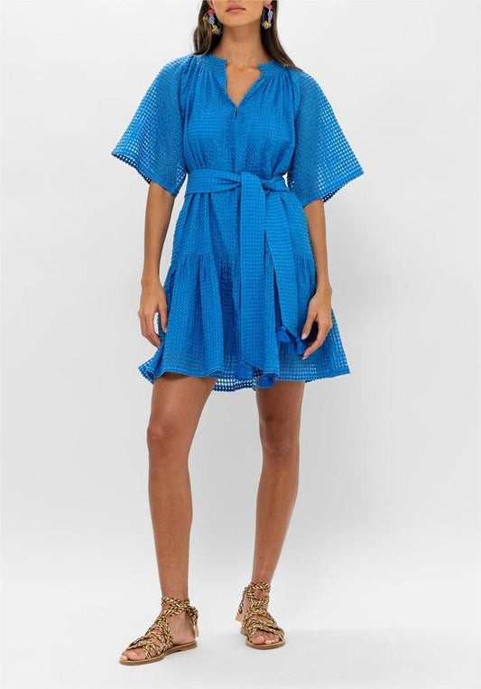 RAGLAN BELTED MINI- DELRAY BLUE