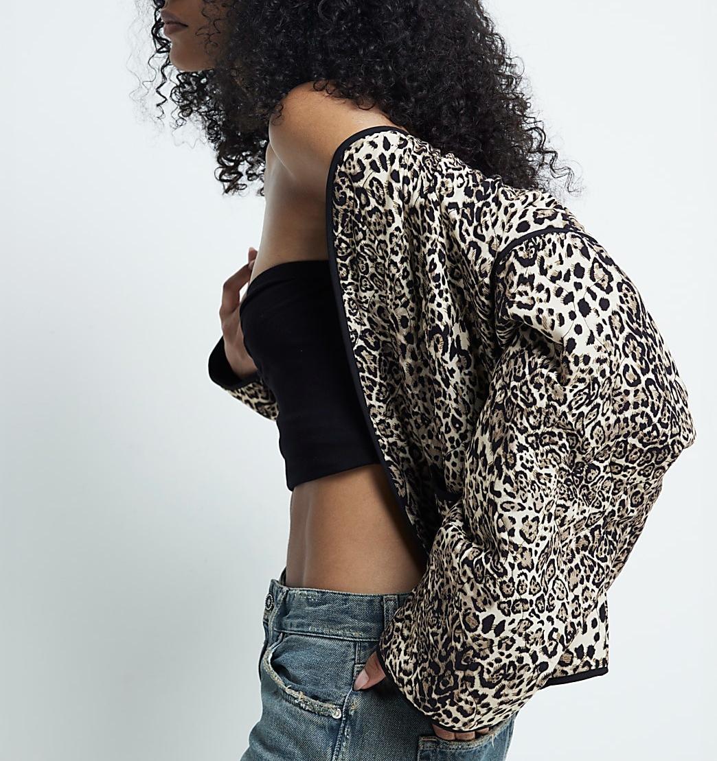 Leopard Print Quilted Jacket