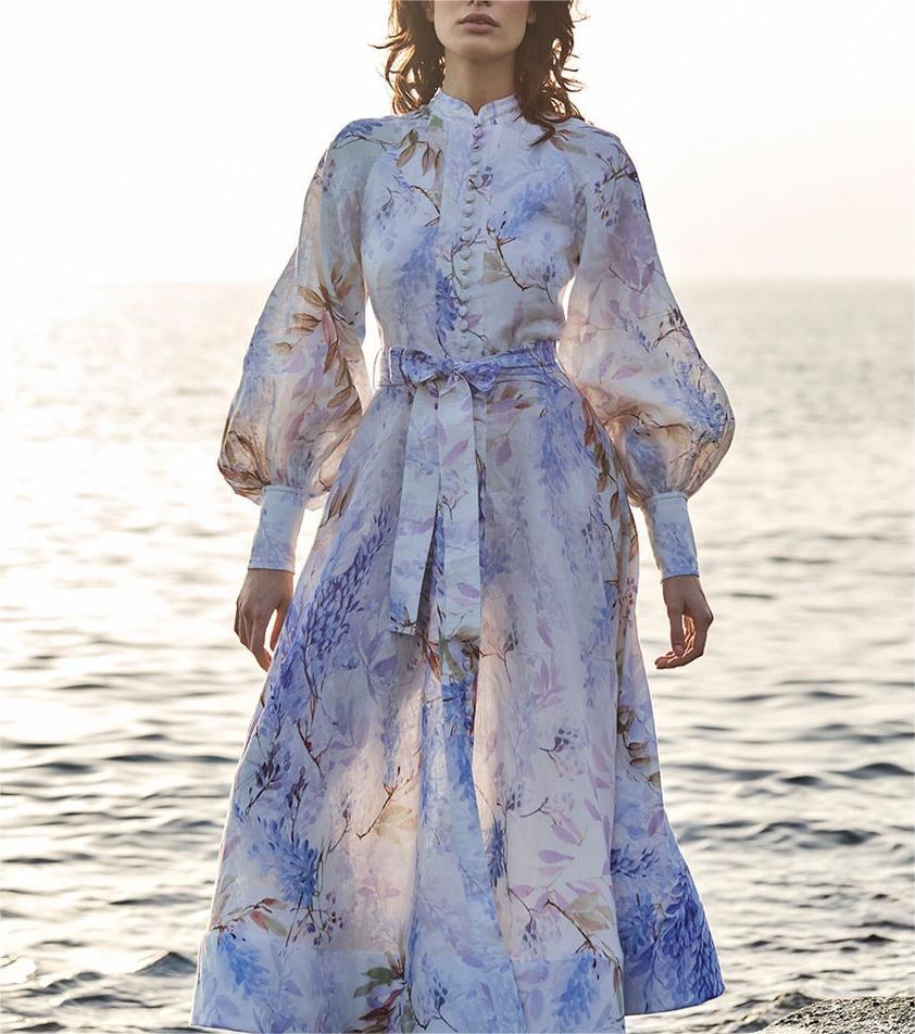 Beach Scenery Silhouette Print Dress