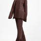 Fashion Trumpet Sleeve Round Neck Slit Loose Knitted Suit