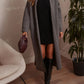 Fashion Contrast Stitch Duster Coat