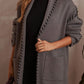 Fashion Contrast Stitch Duster Coat