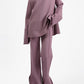 Fashion Trumpet Sleeve Round Neck Slit Loose Knitted Suit