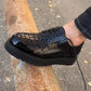 Casual crocodile textured lace-up leather shoes