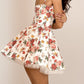 Floral Printed Mesh Patchwork Sing Dress