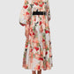 Bird Print Lantern Sleeve Dress