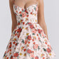 Floral Printed Mesh Patchwork Sing Dress