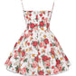 Floral Printed Mesh Patchwork Sing Dress