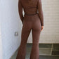 Knit Pants Set-Chocolate