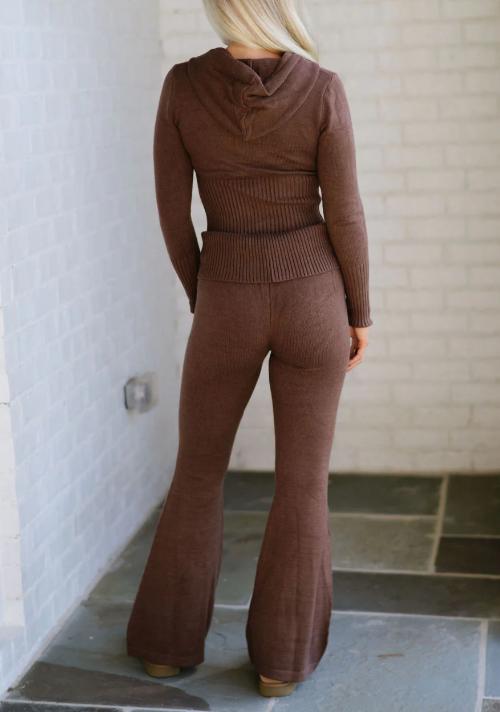 Knit Pants Set-Chocolate