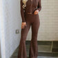 Knit Pants Set-Chocolate